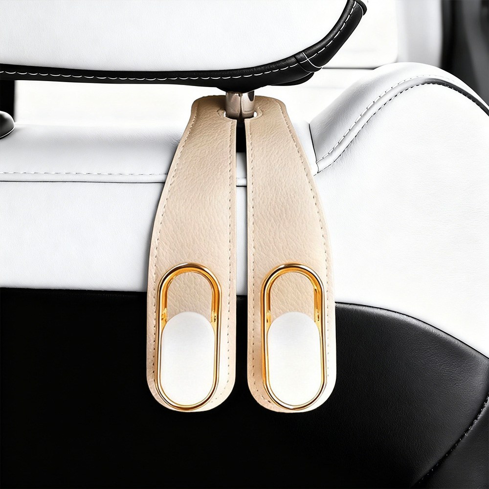 자동차 듀얼후크 후크걸이 헤드레스트 고리 걸쇄 행거 휴대폰거치 가방 봉지, 더블 훅/베이지, 1개 14,990원