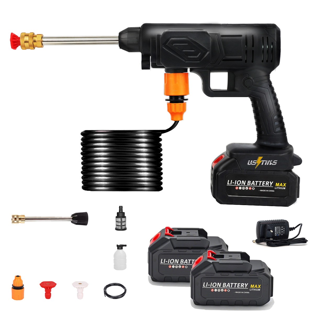 우스틴스 가정용 휴대용 충전 고압 무선 세차기 셋트, 1세트, 본품 + 배터리2개이상 104,980원