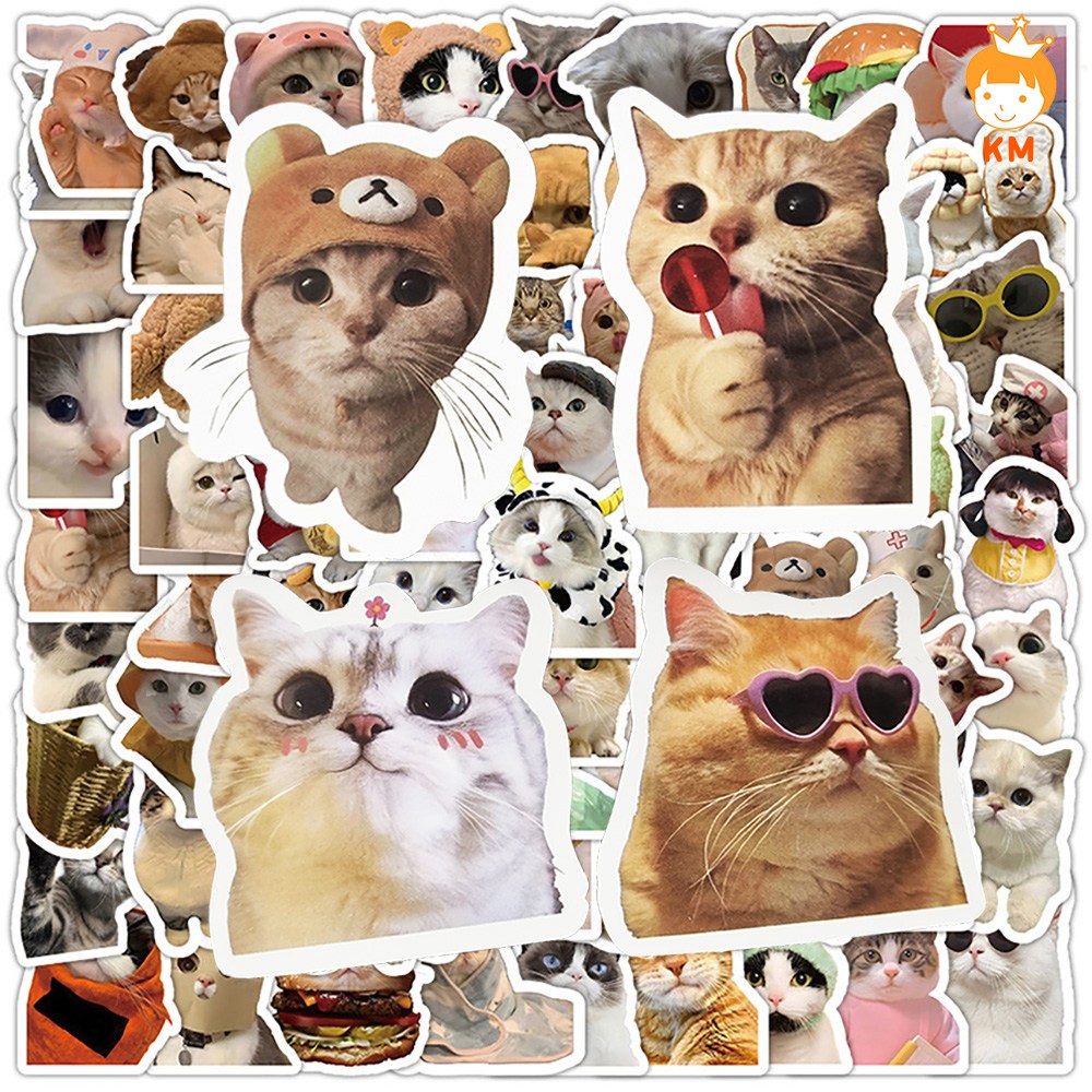 케이엠 귀여운 고양이 스티커 100p 방수 pvc 노트북 다이어리 꾸미기 9,900원