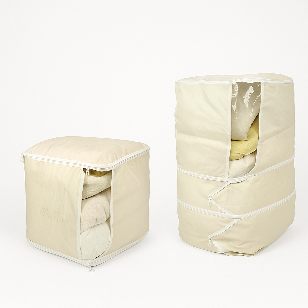 홈잇 보이는 이불압축파우치 지퍼압축 겨울옷 정리함, 1개, 1개입 13,900원