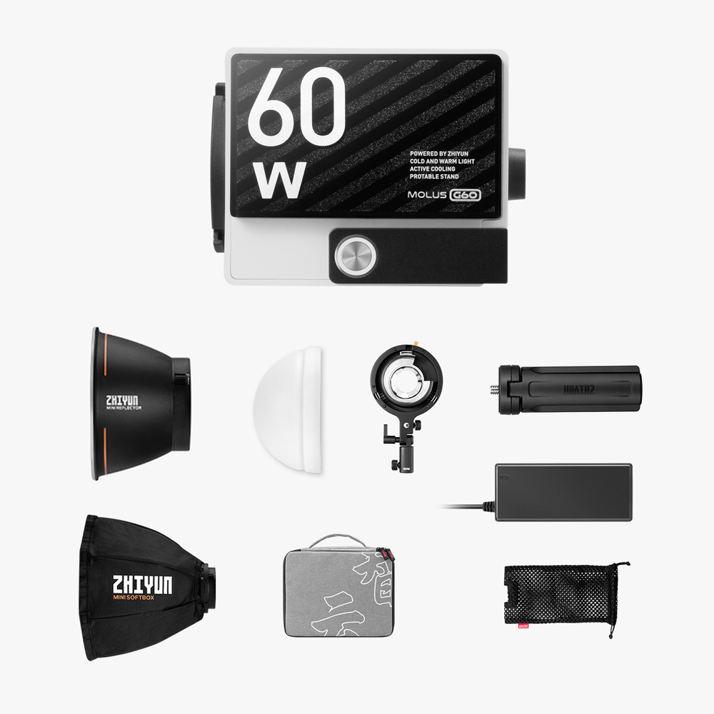 ZHIYUN MOLUS G60 미니 방송 사진 촬영 조명 LED 스탠다드 228,000원