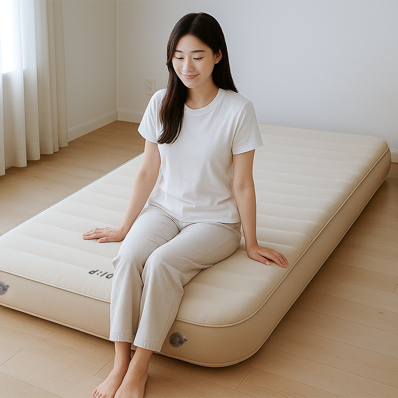 디프 침구형 3D 자충 방수 코팅 고탄성 원터치 캠핑 에어매트, 베이지 78,800원