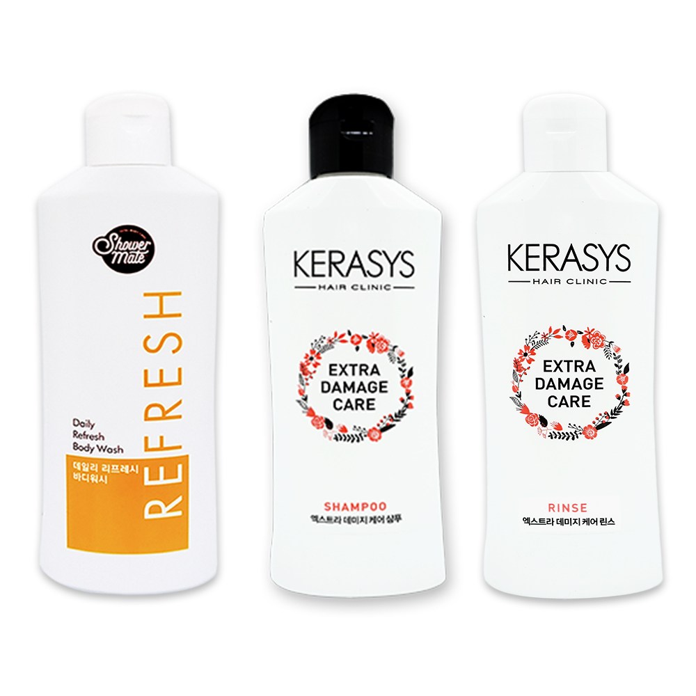 애경 여행용 휴대용 헬스 세트 3종 샴푸 린스 바디 8,000원
