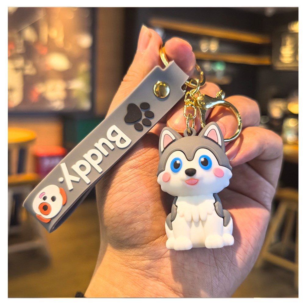 근이몰 강아지 실리콘 키링 말랑 캐릭터 가방 차키용 푸들 허스키 불독 리트리버 시바견 웰시코기, 1개, 허스키실리콘키링 3,450원