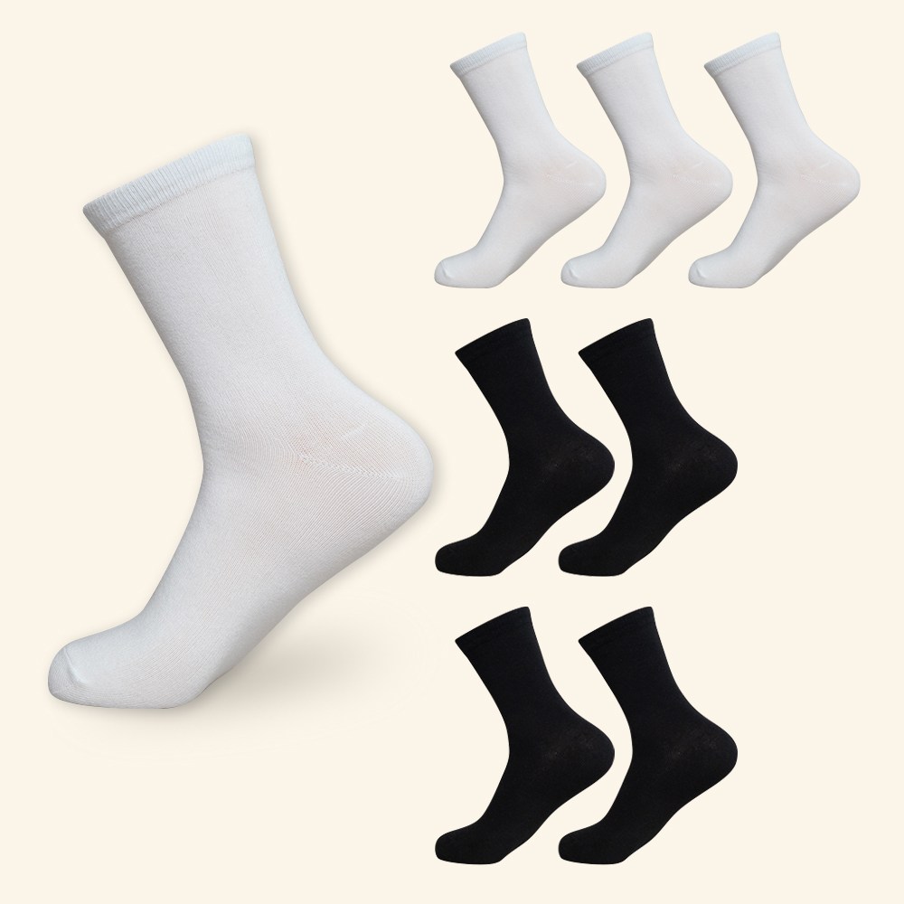 비바슈슈 남성용 부드럽고 편안한 무지 중목 면양말 8켤레 11,990원