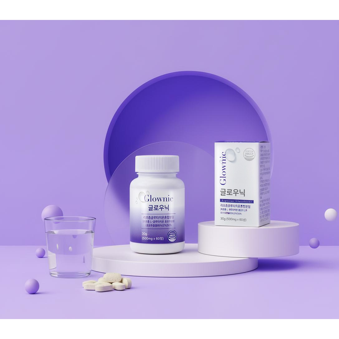 [약국입점] 글로우닉 리포좀 글루타치온 / 비타민C +아연 + 마그네슘 배합, 1개, 60정 42,400원