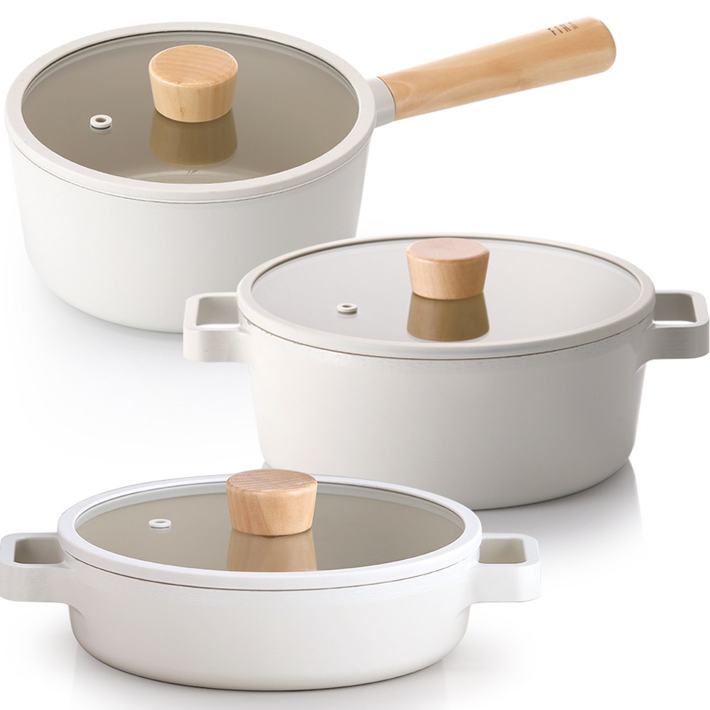 네오플램 피카 IH 인덕션 냄비 3종세트(18편수+22양수+22전골), 1세트, 18편수+22양수+22전골, 화이트 128,000원