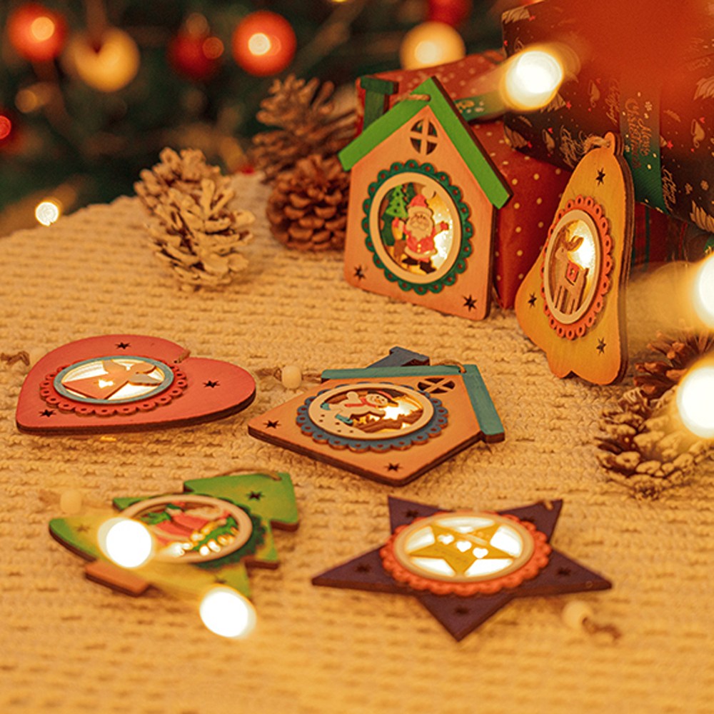 MDF오너먼트 무드등10개 트리장식 크리스마스DIY 20,000원