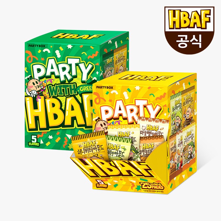 HBAF 바프 파티박스 (옐로우/그린), 20g X 25봉 19,900원