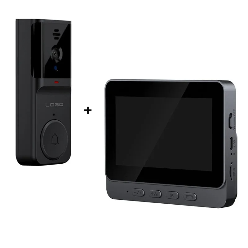 화면이 포함된 무선 인터콤 초인종 HD 비디오 스마트 홈 모니터 야간 투시경 양방향 오디오 보안 초인종 비주얼 카메라 68,000원