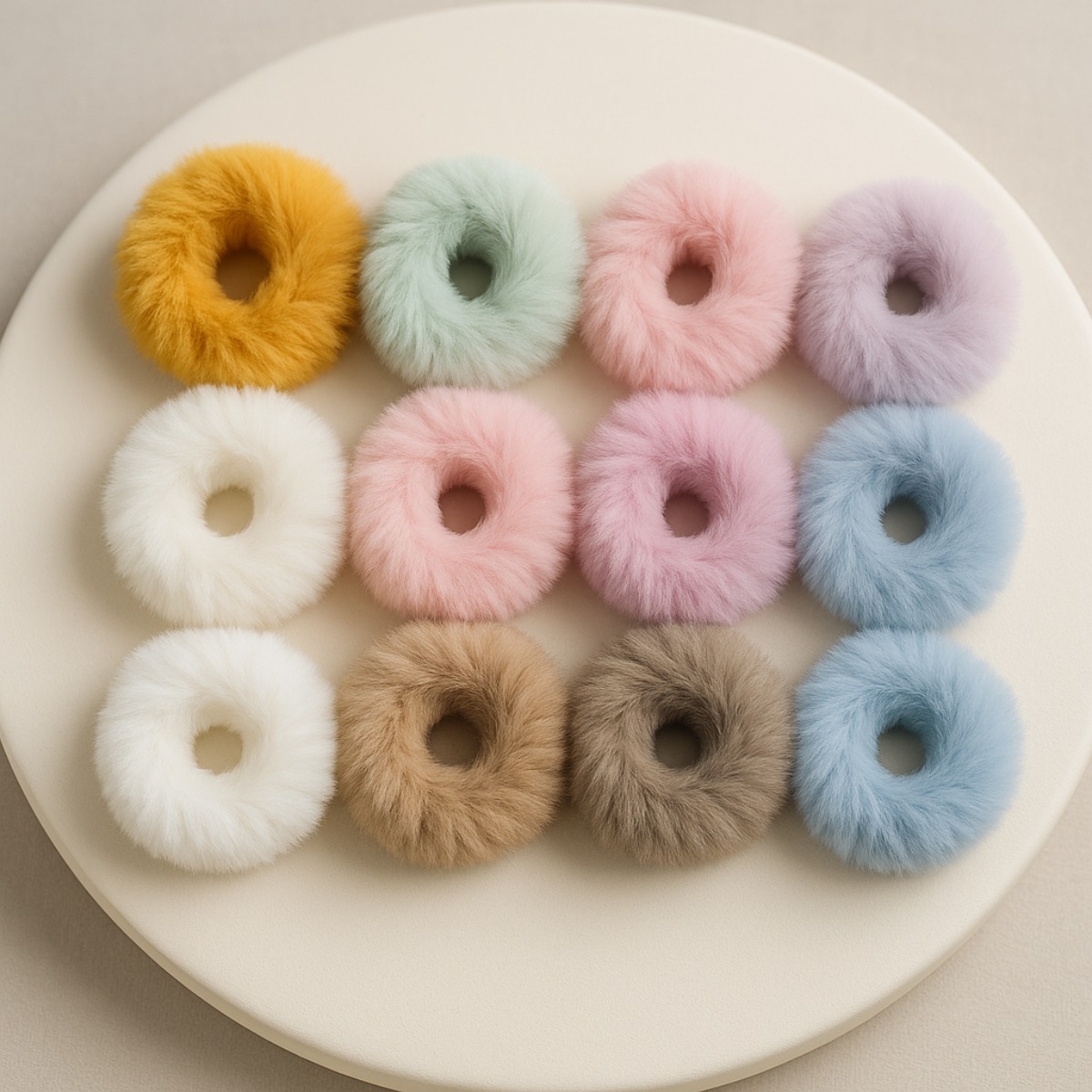 [아로미살롱 공식] 밍크퍼 곱창밴드 털 헤어슈슈 겨울 헤어끈 여성 퍼슈슈 데일리 곱창머리끈 3종 5종 세트 / 겨울 곱창밴드 퍼 헤어악세사리 8,900원