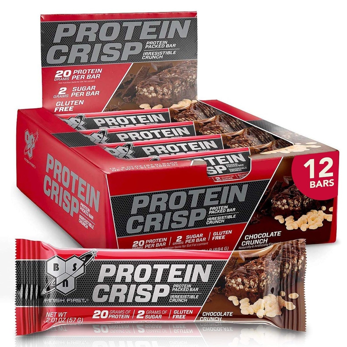 비에스엔 프로틴 크리스프 단백질 바 초콜릿 크런치 12개입, 684g, 1개 42,930원