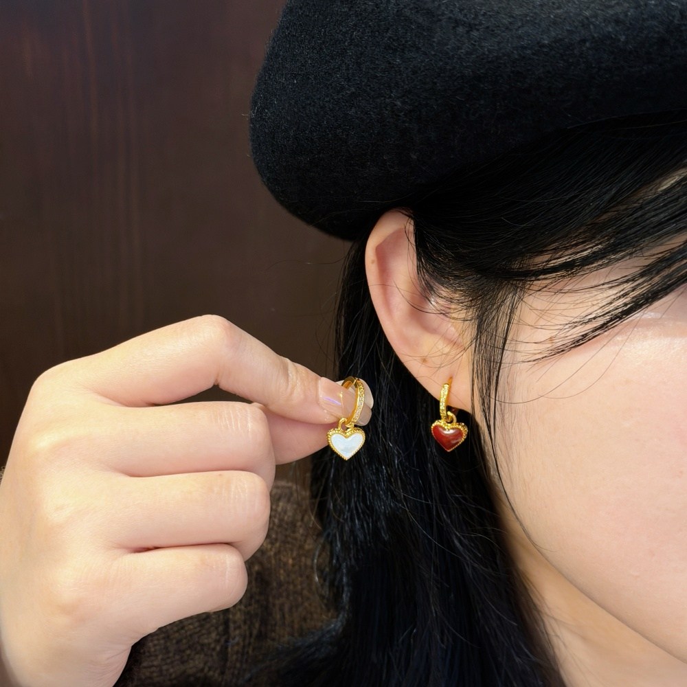 OEM 듀얼 컬러 하트 귀걸이 합금 도금 럭셔리 유니크 귀걸이 26,820원