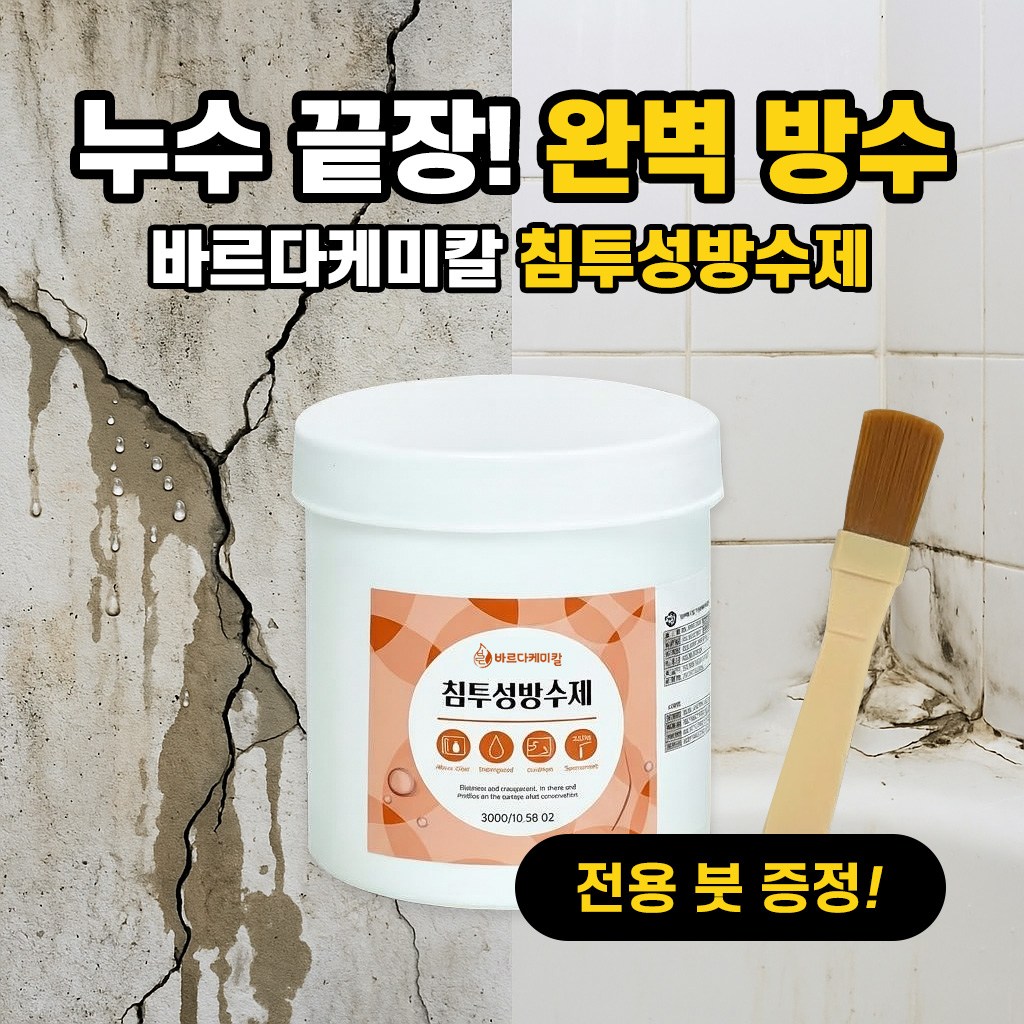 바르다케미칼 침투형 바르는 방수제 옥상 욕실 외벽 투명 발수, 1통, 300g 12,500원