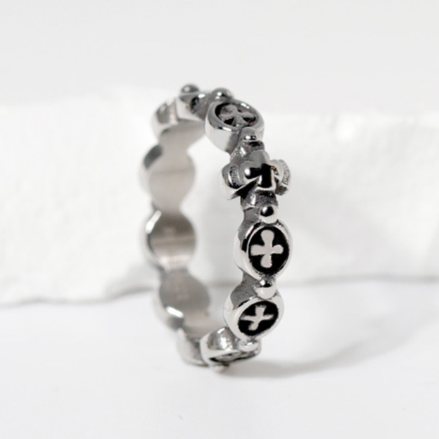 VARAM 써지컬316L반지 십자가 크로스 묵주반지 12,800원