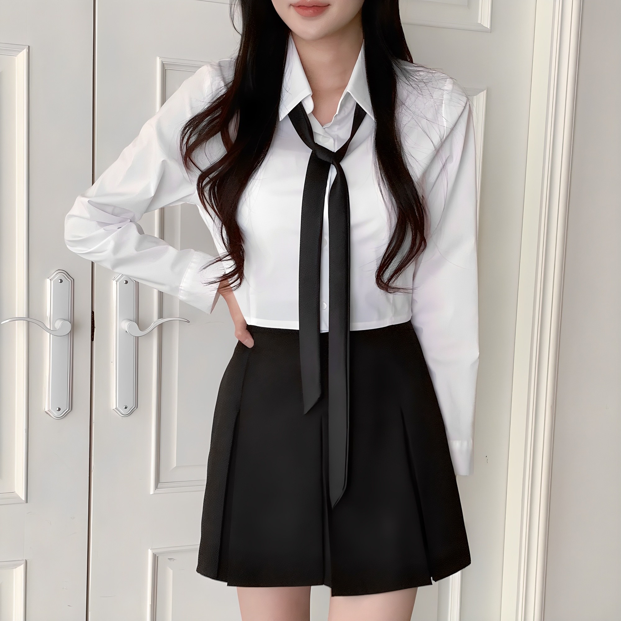 블루씨티 씬 새틴 롱 슬림 사선 컷팅 아이돌 수동 넥타이 8,910원