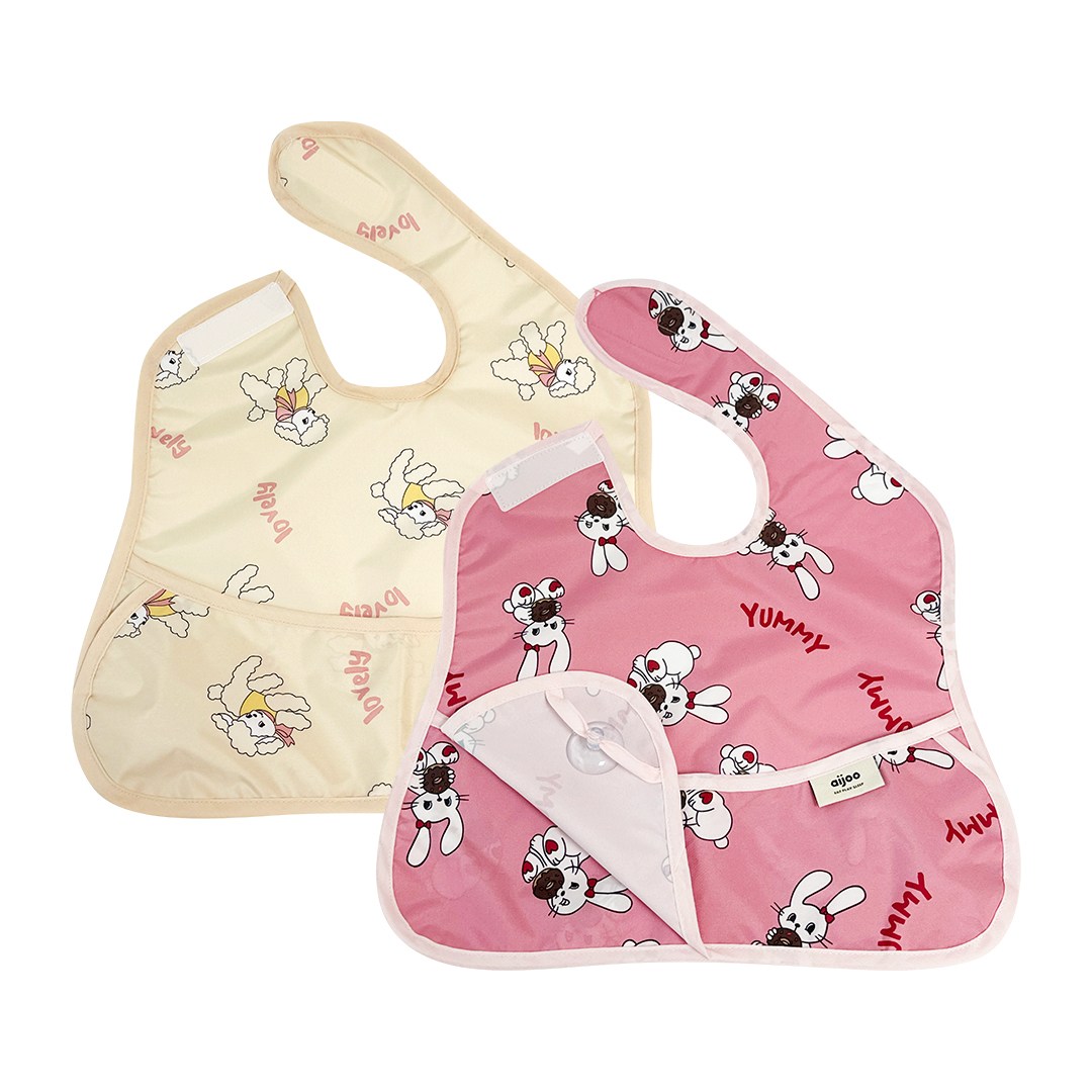 아이주 이유식턱받이 링크빕 2종 세트, 1개, 2개입, B 러블리양+도넛토끼 36,900원