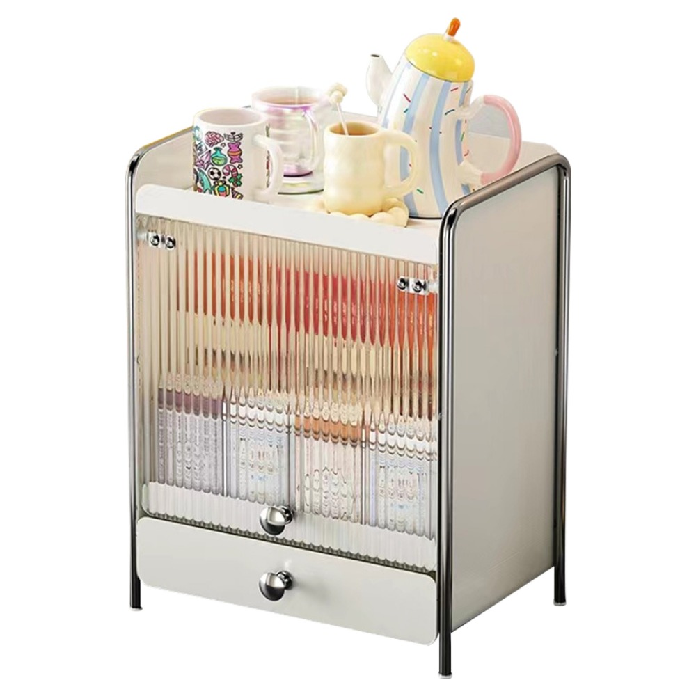 21세기트랜드 2단 화이트톤 반투명도어 다용도 슬라이딩 주방정리함, 화이트, 1개 47,800원