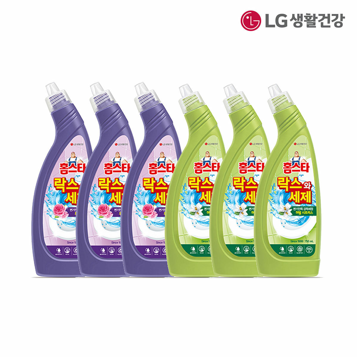 LG생활건강 홈스타 락스와세제 후로랄파인 750ml*3+허벌시트러스 750ml*3개 25,400원