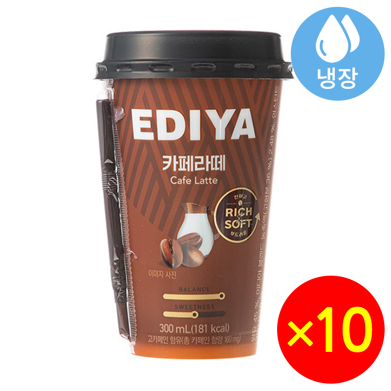 이디야 컵커피 카페라떼, 300ml, 10개 17,900원