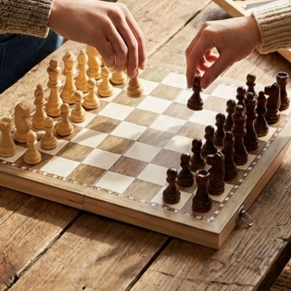 나비닷 접이식 앙면 나무 체스판 XL 14,550원