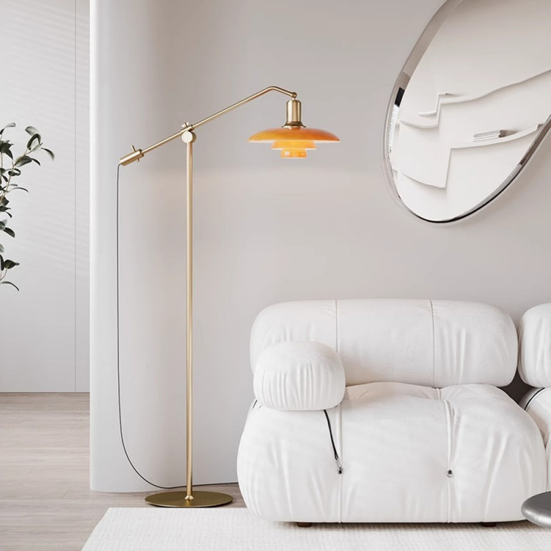 율리 북유럽 스타일 유리 갓 플로어램프 각도조절 장스탠드 346,600원