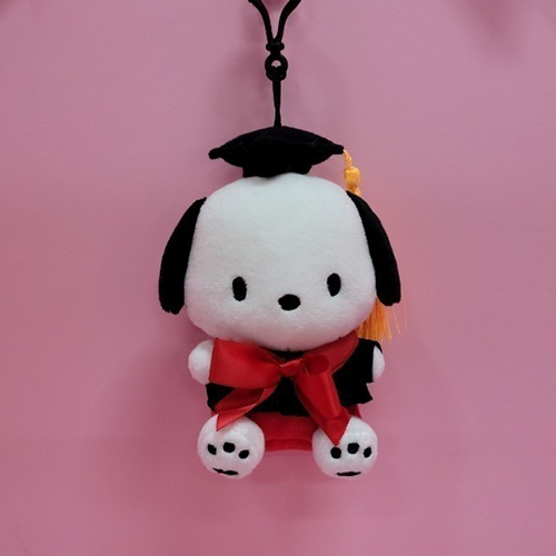 산리오 [산리오 정품] 포차코 학사모 가방고리 13cm 봉제 인형 + 원형 스티커 / 졸업 졸업식 선물포장 꽃다발 7,600원