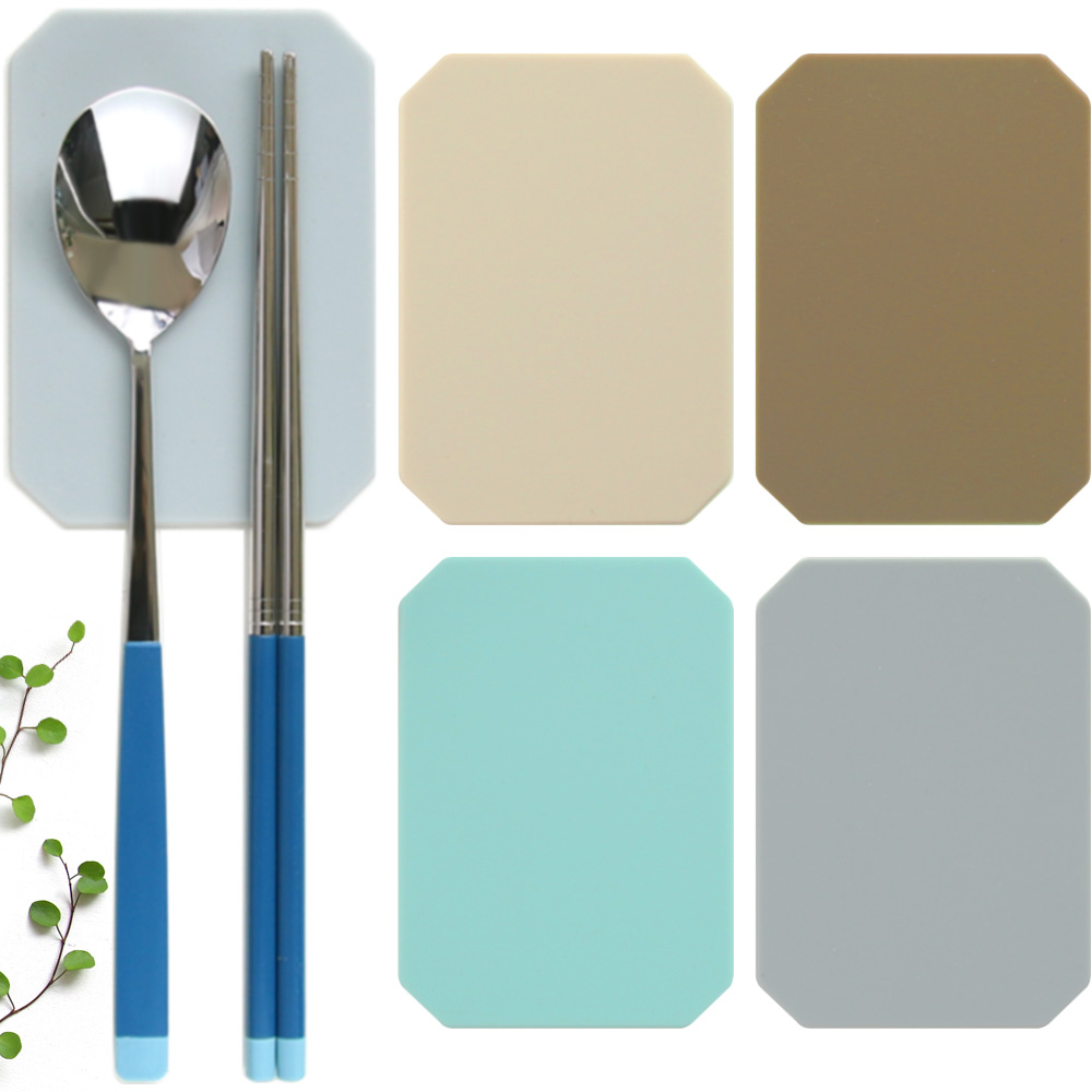 보네르 [국내산] 무소음 실리콘 수저받침 4p (크림+민트+브라운+그레이) 5,980원