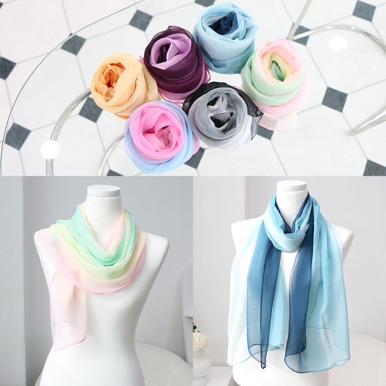 그라데이션 쉬폰 롱 스카프 목도리 간절기 봄 가을 머플러 7,660원