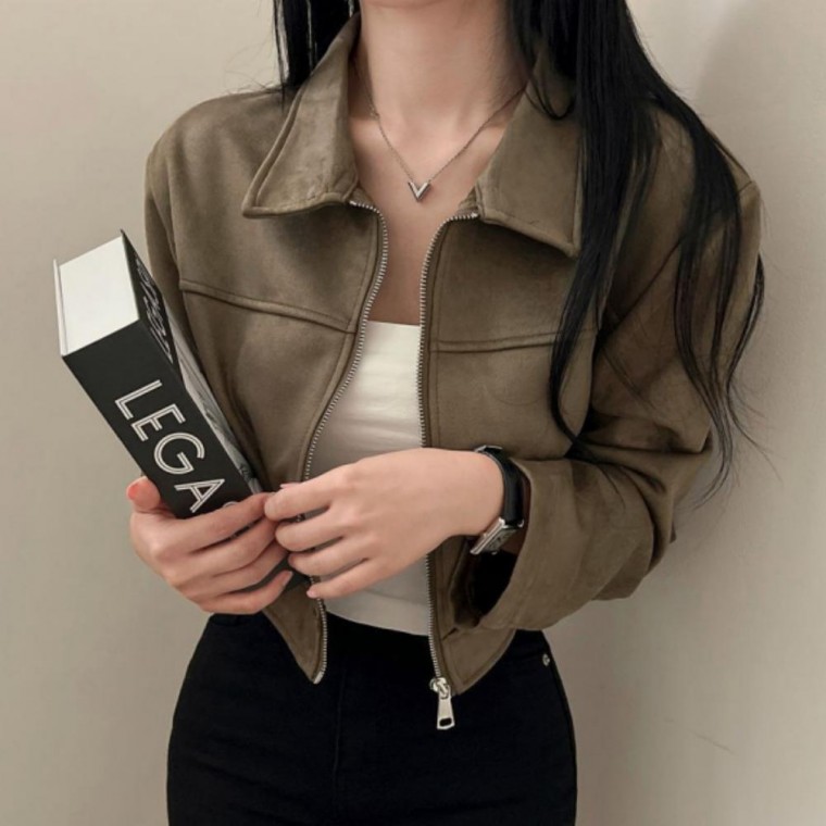 스웨이드 오버핏 간절기 크롭 3컬러 데일리 자켓 67,690원