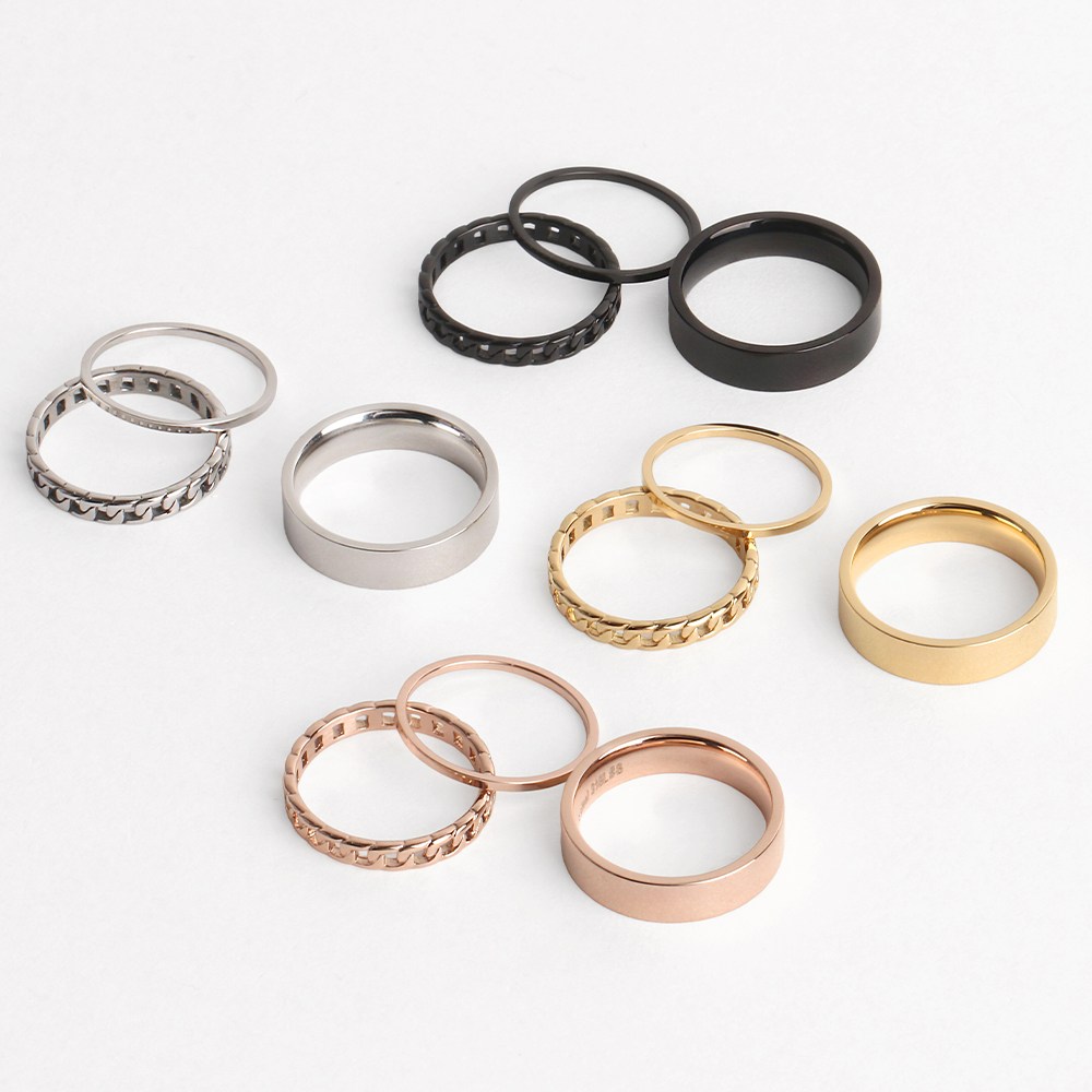 VARAM [3종세트] 어반 트리오 링 반지 세트 써지컬 316L 스틸 16,800원