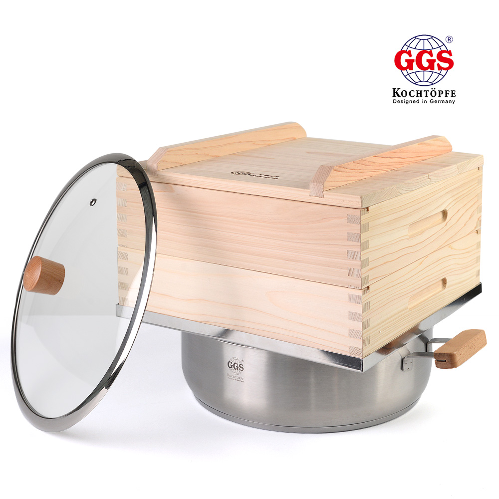 국산편백 IH인덕션 2단 건간한 전통 수제 ggs 편백나무 찜기 4인용 1세트, 1세트, 31.5cm 259,000원