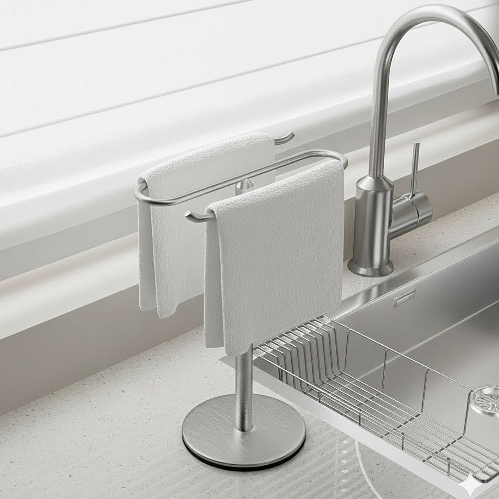 유얼홈 스텐304 행주건조대 주방 싱크대 행주 걸이 수세미 수건 거치대 꽂이 수납, 실버 22,900원