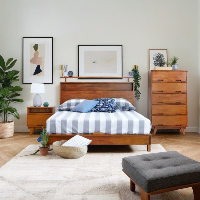 유씨엠 평상형 원목 킹/퀸 침대프레임(매트포함) 799,000원