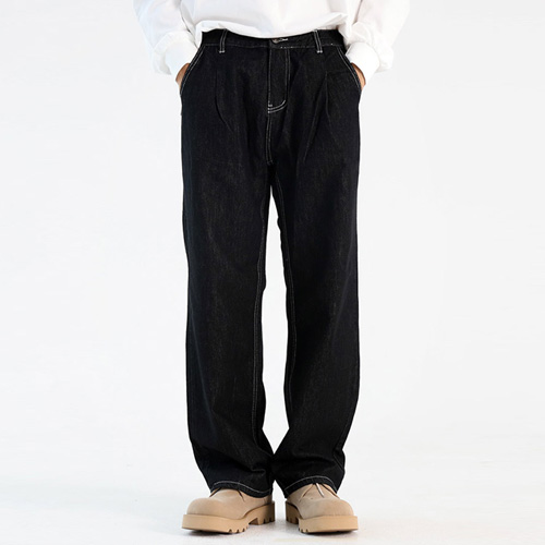 크램프 남성용 논페이드원턱 와이드 청바지 34,900원