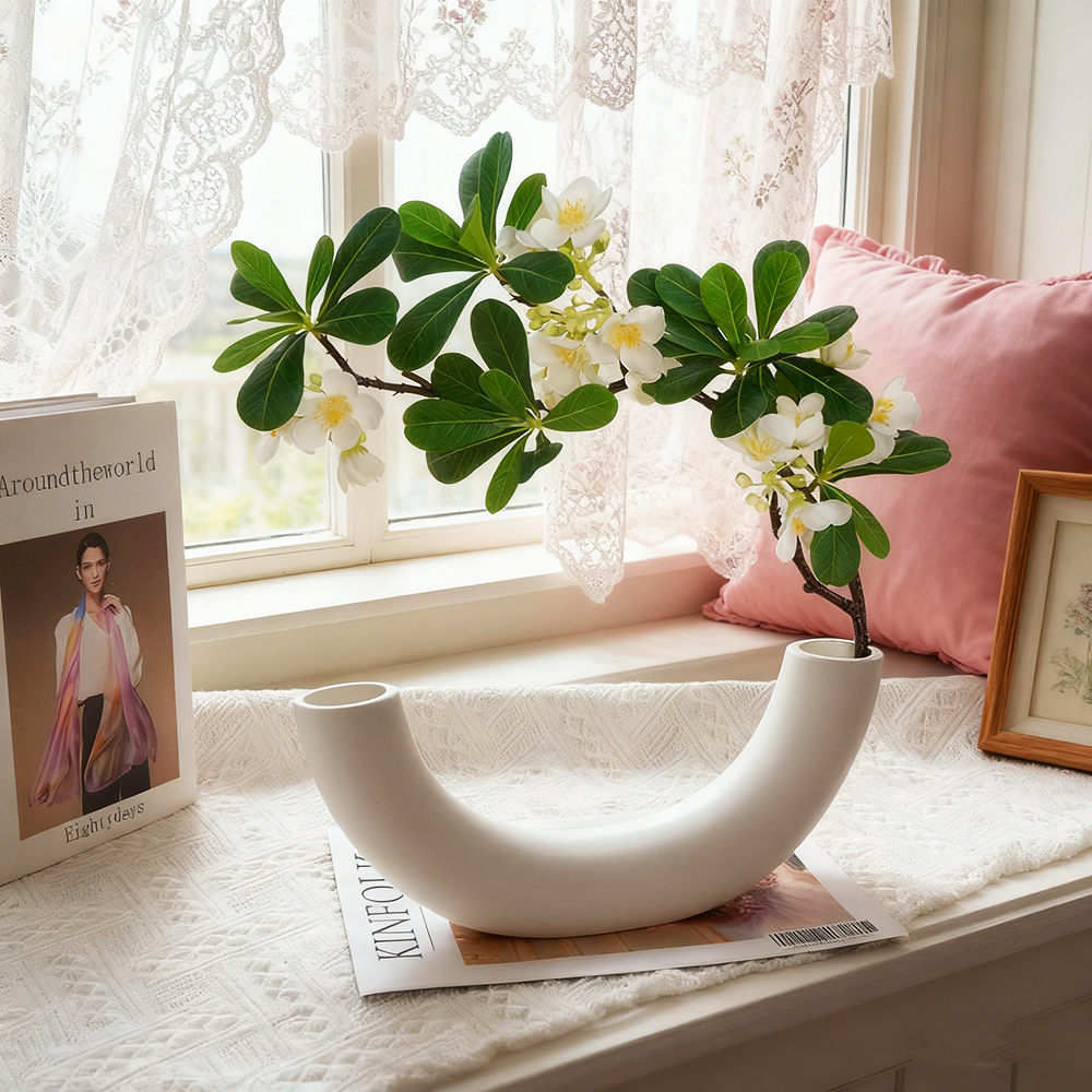 에이치엠데코 조화 화분 세트 조화 가지+도자기 화병 인테리어 소품 조화 장식, 1개, 돈나무 22,900원