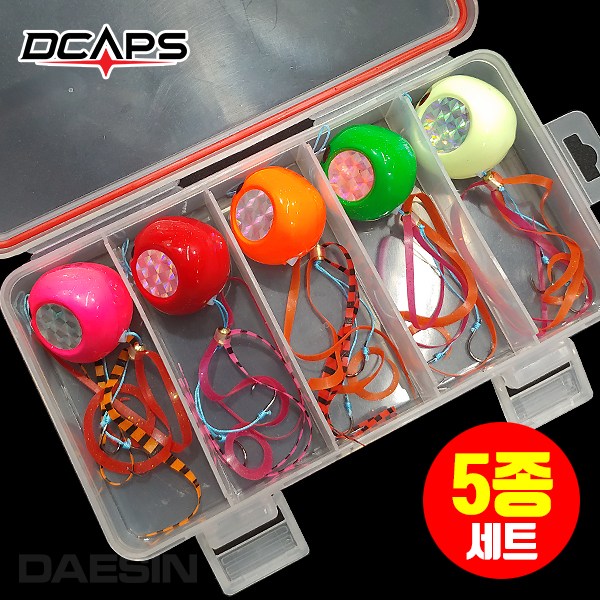 디캡스 캡스 유동식 타이라바 5종세트C 참돔타이라바 헤드 스커트 루어/플라이훅, 180g, C타입5종세트, 1개 35,000원