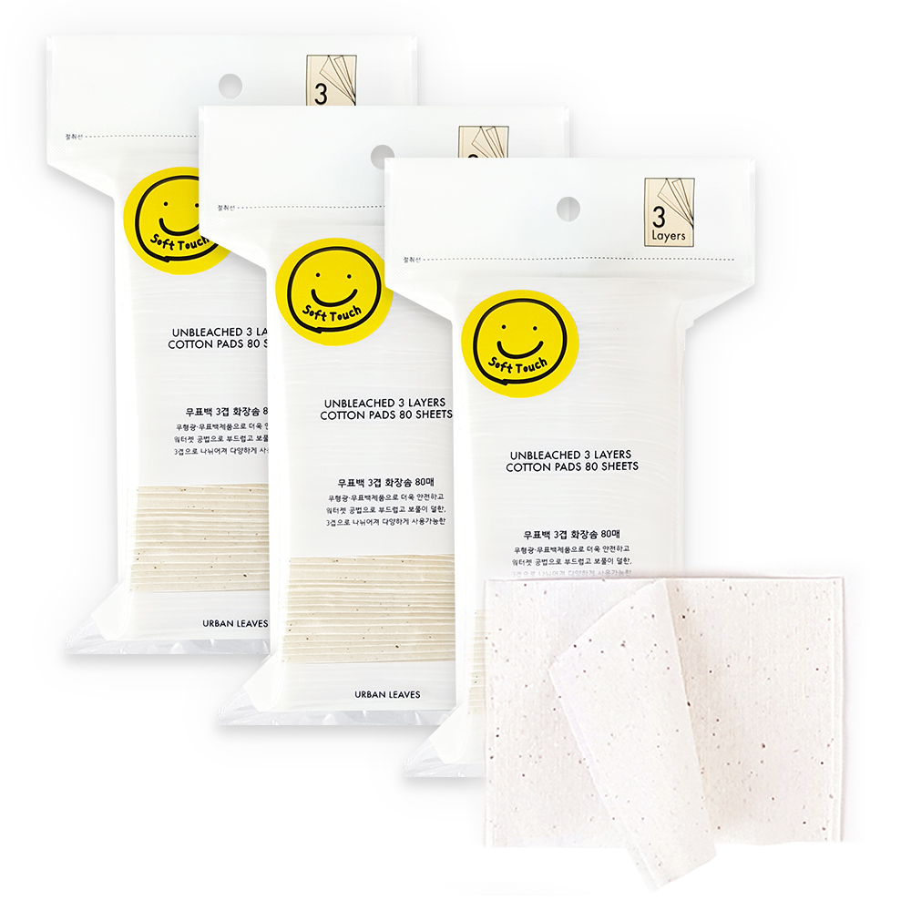 어반리브즈 무표백 무형광 3겹 소프트타입 화장솜, 80개입, 3개 10,200원