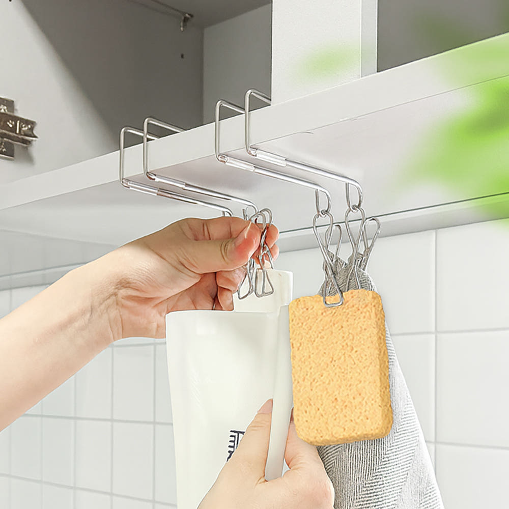 1+1 304올스텐 주방 싱크대 고무장갑 걸이 무타공 수세미 고리집게 17,900원