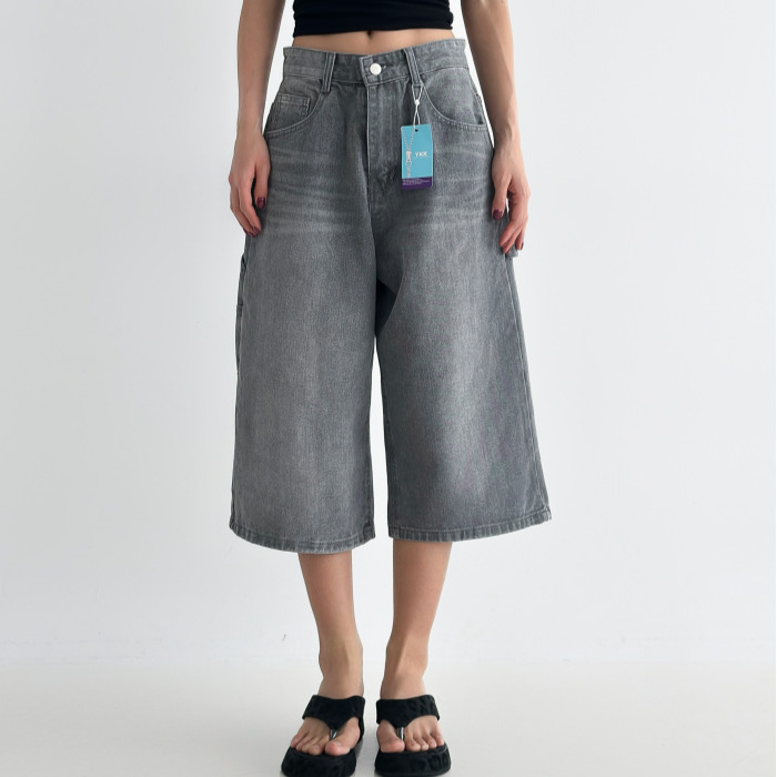 라라온 여성용 롱/숏 기장 와이드 데님 카펜더 하프팬츠 26TSP3632 31,900원