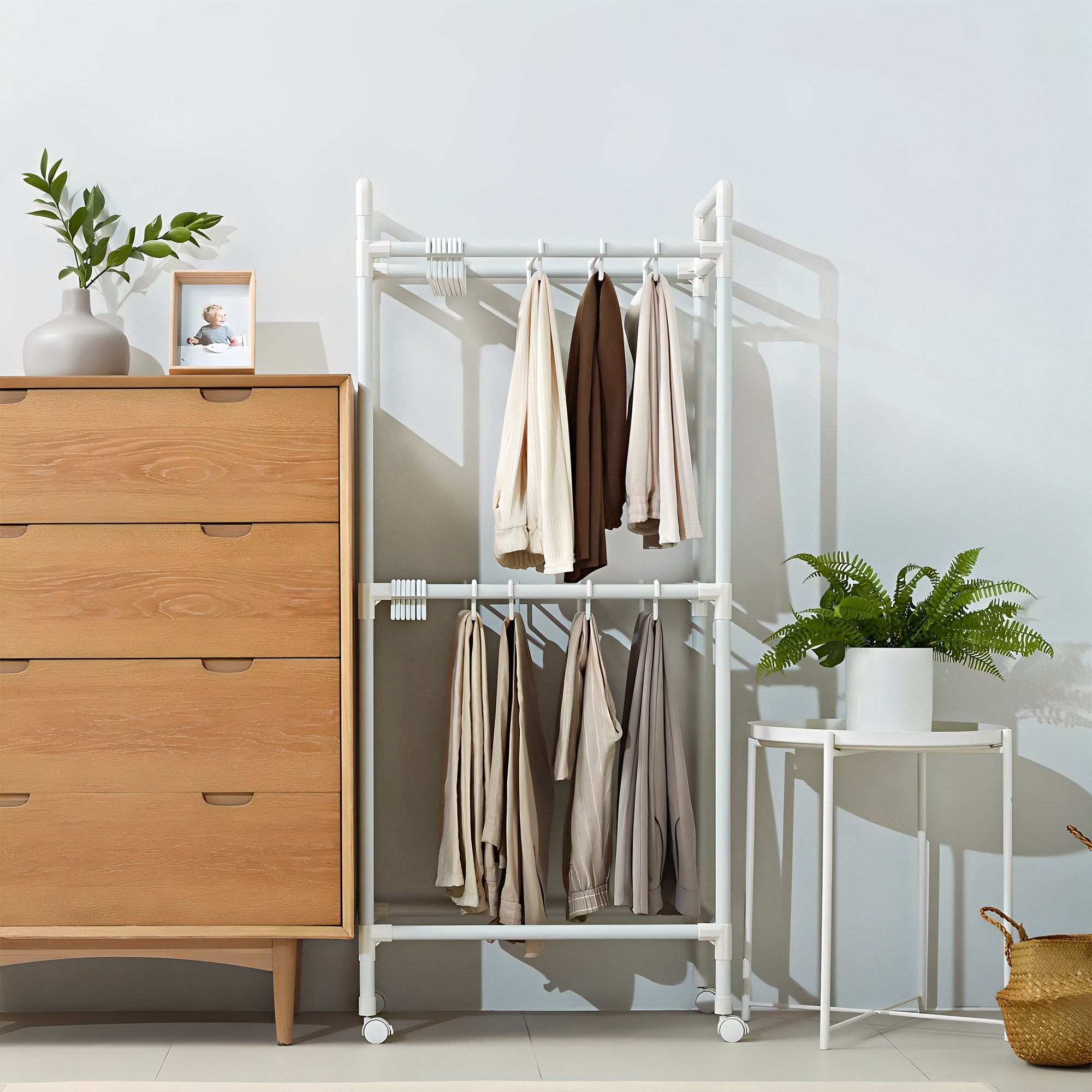 엠에프매직하우스 바지걸이 2단 행거 카트형, 화이트 39,410원