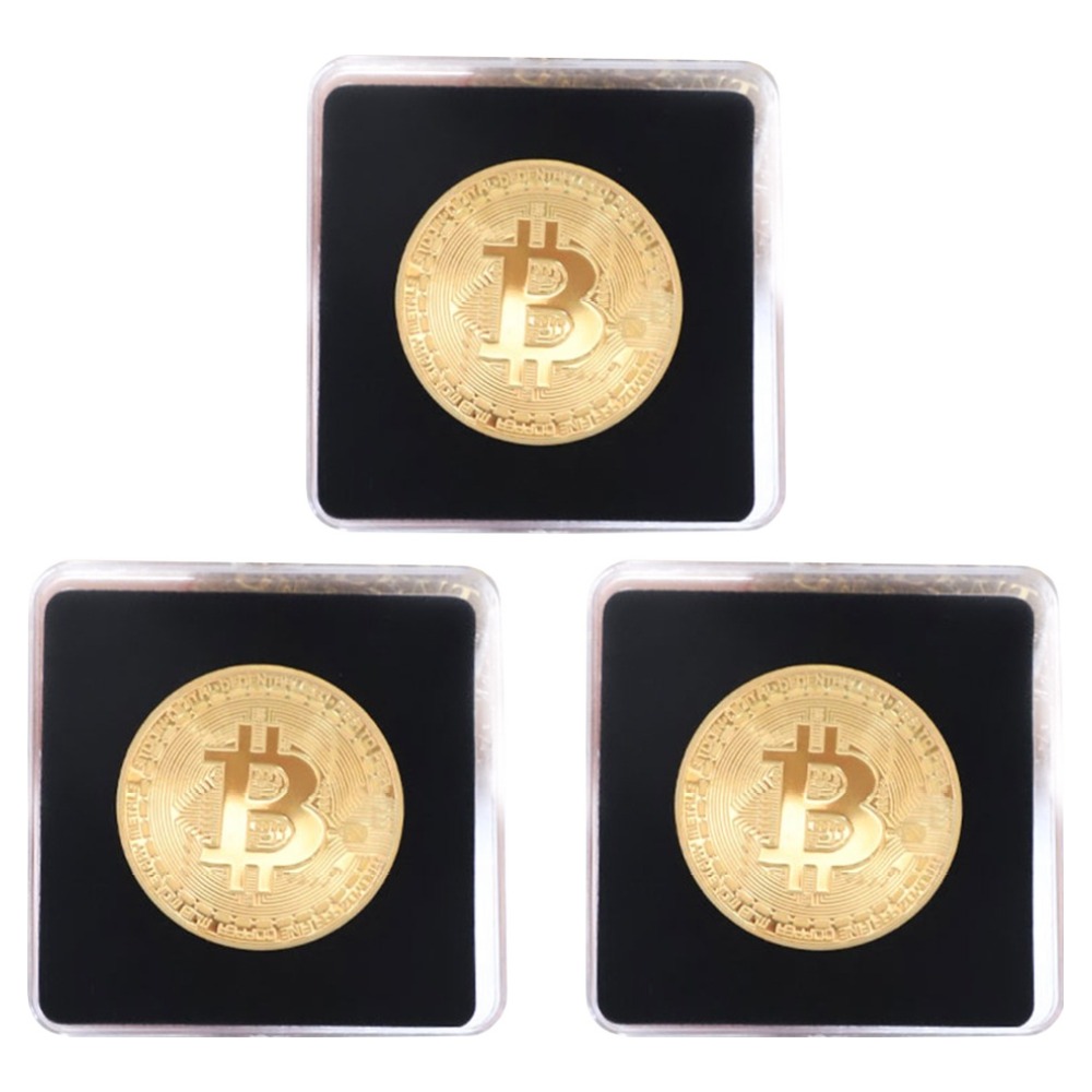 비에이비오 기념 주화 모형 코인 + 전용 케이스 세트, 3 골드(디지털 비트코인), 3세트 10,700원