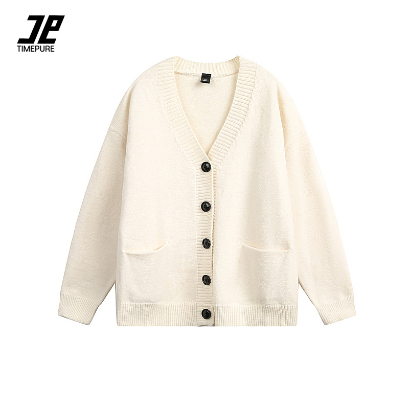 TIMEPURE 남녀공용 봄가을 V넥 루즈핏 빈티지 니트 가디건 니트웨어 36,000원