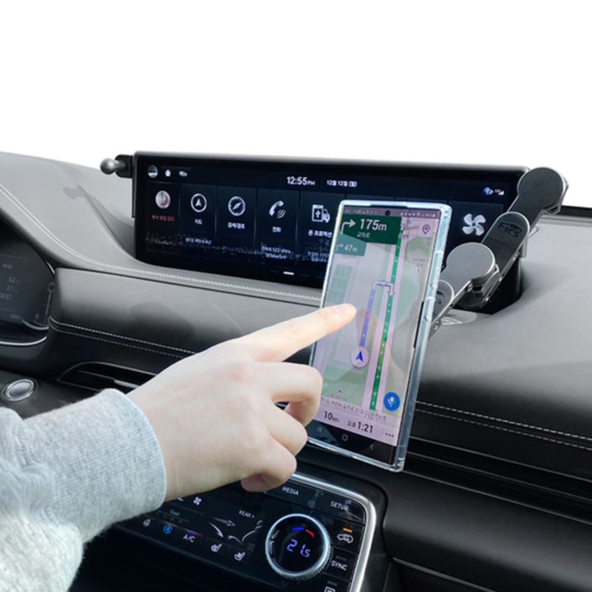 픽스 글로벌 제네시스 GV70 G80 페이스리프트 이전 전용 차량용 핸드폰 거치대 마운트 연장바 1개 포함 22,000원