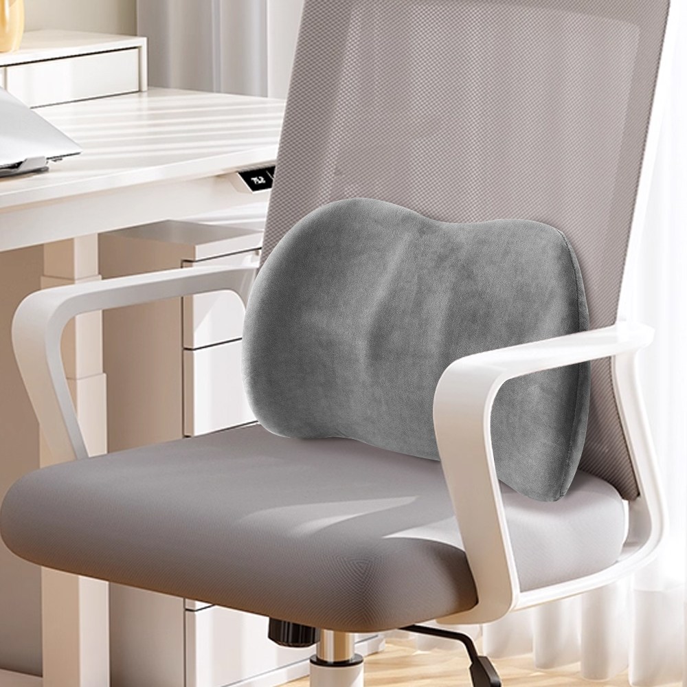 Jeernare 사무실 의자 등받이 쿠션 바른자세 의자 허리쿠션 메모리폼 의자 허리받침대 요추지지, 그레이 21,880원
