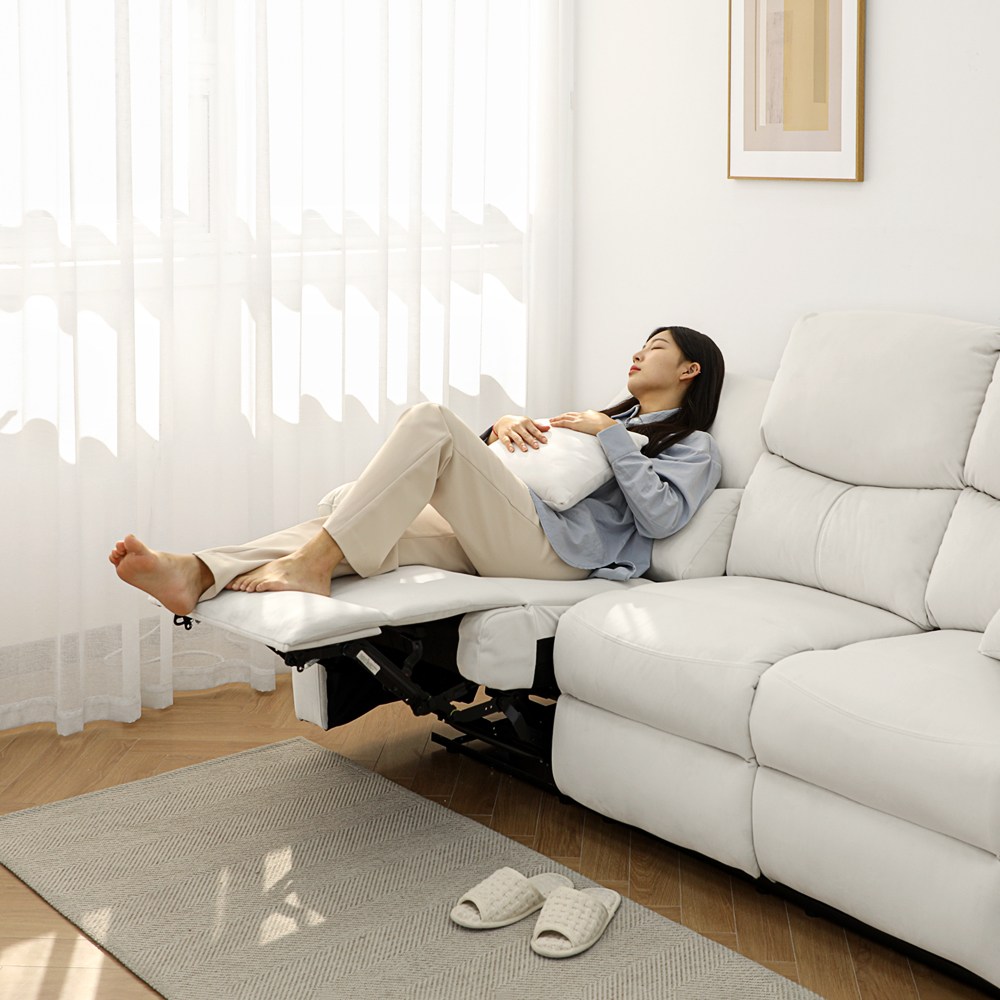 바네스데코 스위디 푹신 전동 리클라이너 3인 쇼파 (오프화이트), 일반형 399,000원