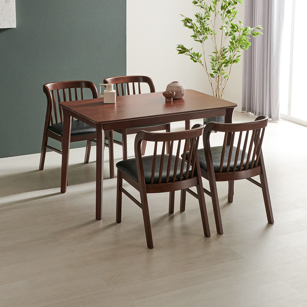 라로퍼니처 데이브 1250 고무나무 원목 4인 식탁 세트 432,000원