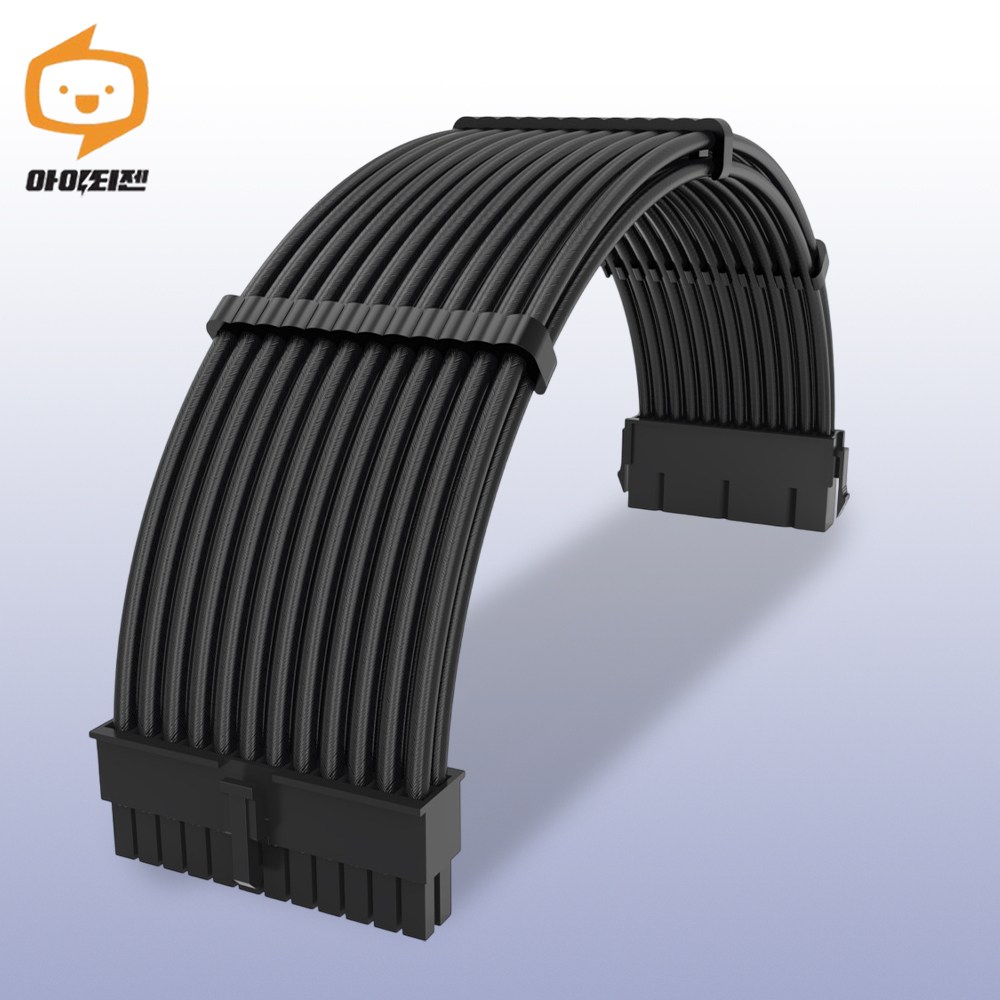 비티즈 슬리빙 케이블 메인보드 24핀 전원 연장 케이블 블랙 4,800원