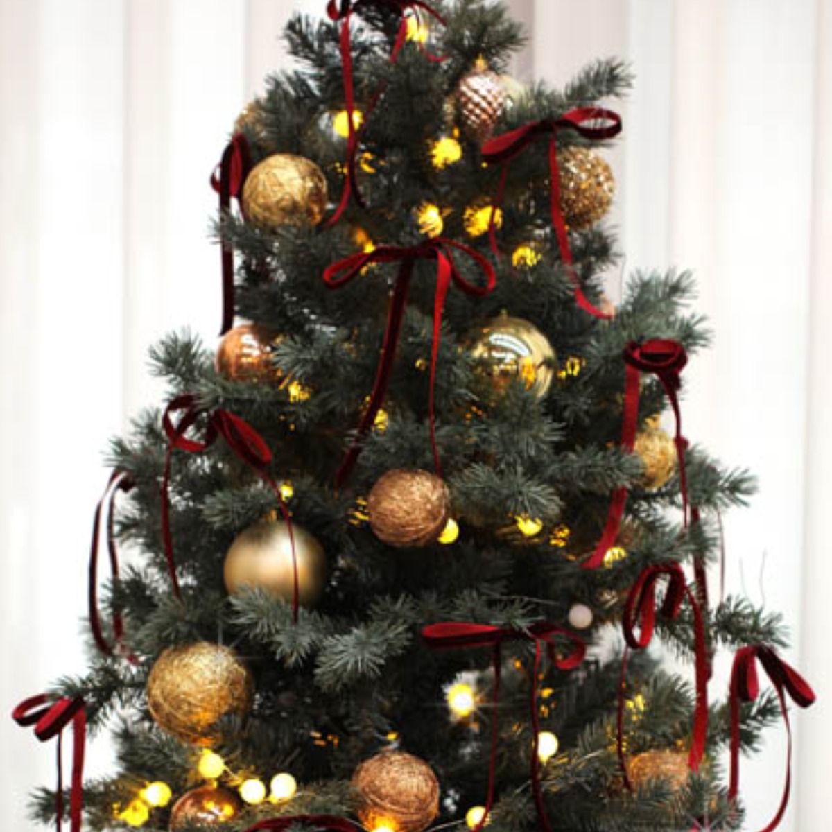 리본빌 크리스마스 트리 벨벳 리본 장식, 리본 오너먼트 세트 국내생산 9,800원