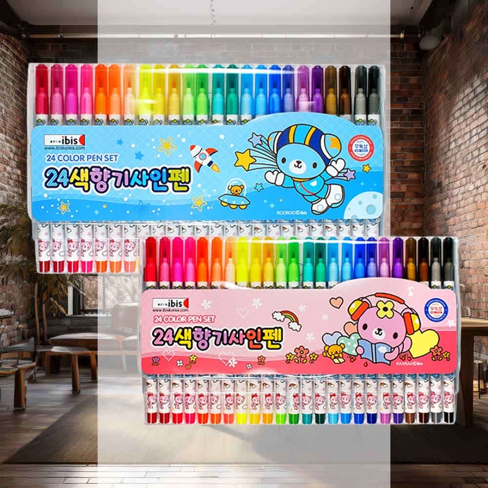 24색 향기사인펜 12개1세트 캐릭터사인펜 캐릭터문구 그림그리기 색칠도구 사무용품 아동미술용품 80,770원